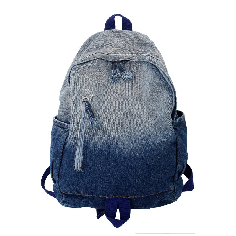 

Новый джинсовый женский рюкзак в стиле ретро, дорожный рюкзак, вместительный рюкзак для книг, школьные ранцы для студентов колледжа для дев...