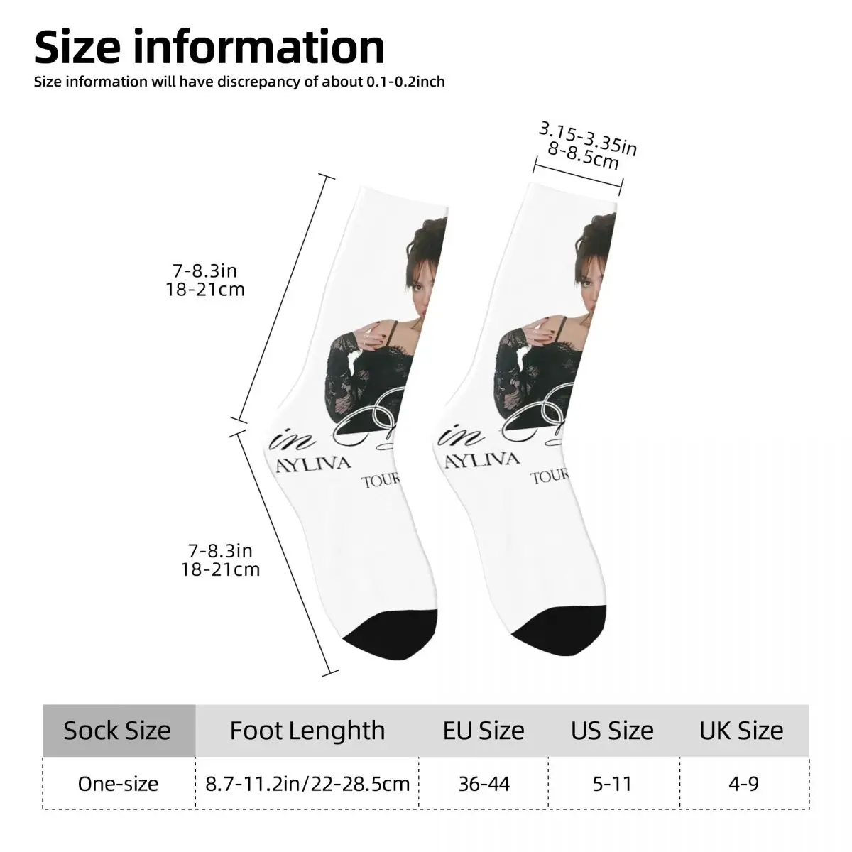 Спортивные носки унисекс в стиле ретро Ayliva Liebe Tour 2024 из полиэстера поглощающие