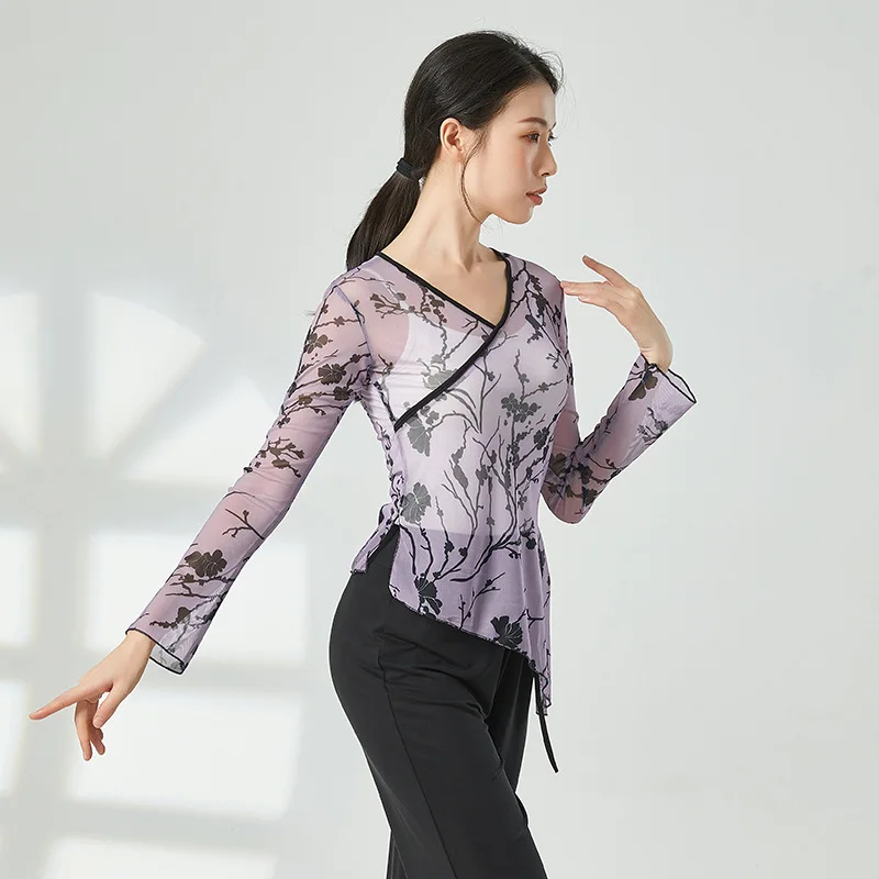 Женская блузка с длинным рукавом для танца живота