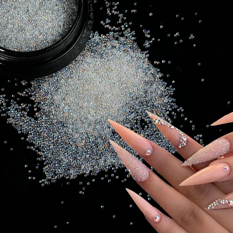 

2Box Rhinestone Beads Caviar crystal Nail Art charm Tiny Glass Balls Micro Bead Parts Decoration Glitter Luxury Wholesale Packag