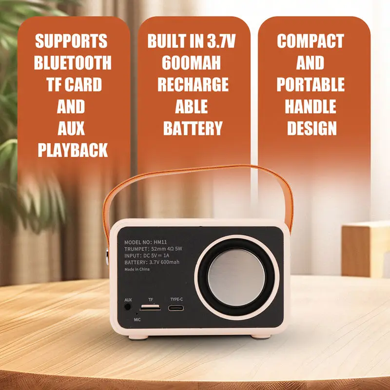 Bluetooth-динамик Портативный звуковой динамик Музыкальное беспроводное радио FM Mini