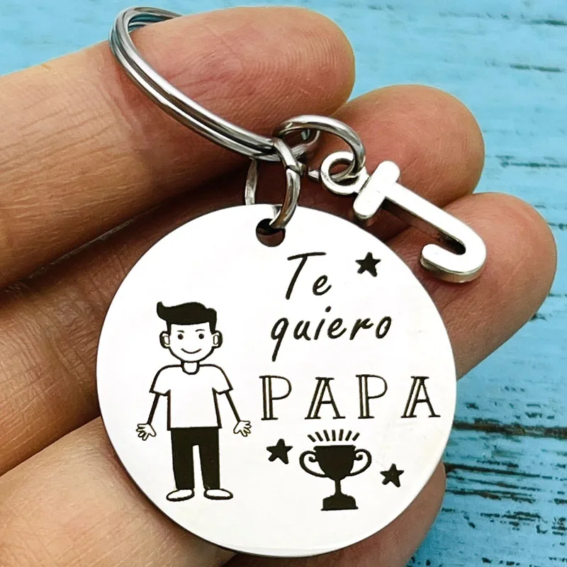 Spanish Te Quiero PAPA Keychain Fathers' Day Dad Papa Birthday Gift Father Party Original Gift for Men Car Keyrings
