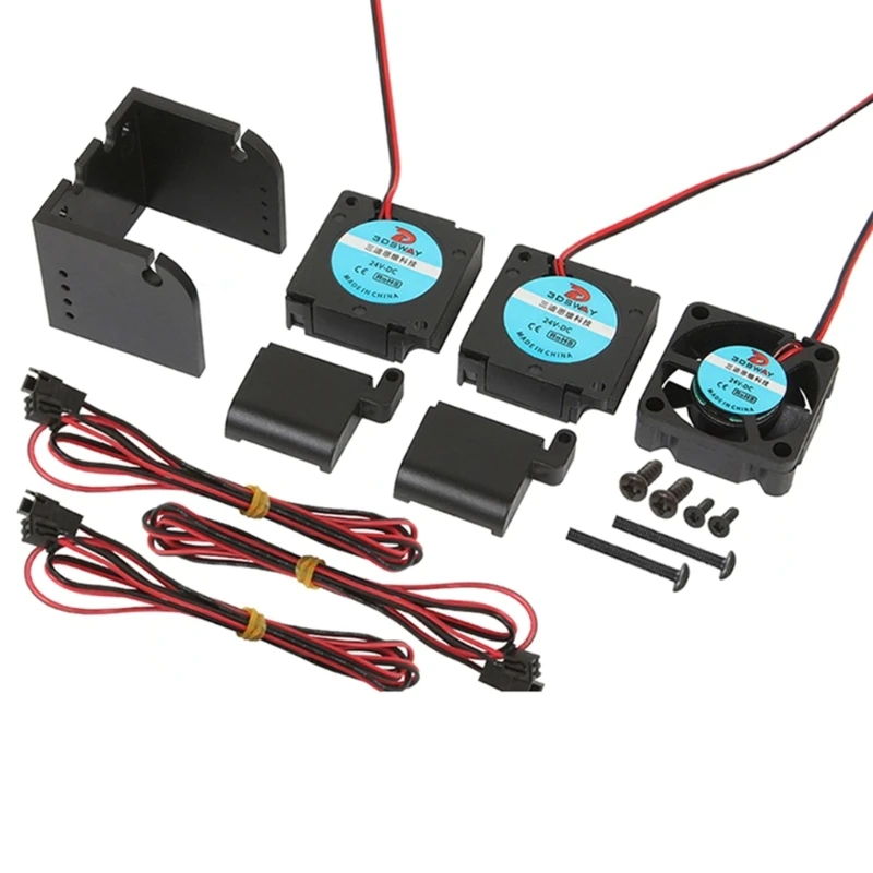 

DC12V/24V 2 In 1 Out Экструдер Hotend Кронштейн вентилятора Аксессуары для 3D-принтеров Экструзионная насадка Кронштейн Кабель 1