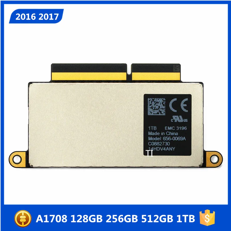 

Sale A1708 Laptop SSD 2016 2017 128GB 256GB 512GB 1TB for MacBook Pro Retina 13.3" Laptop Motherboard SSD A1708 EMC2978 EMC3164