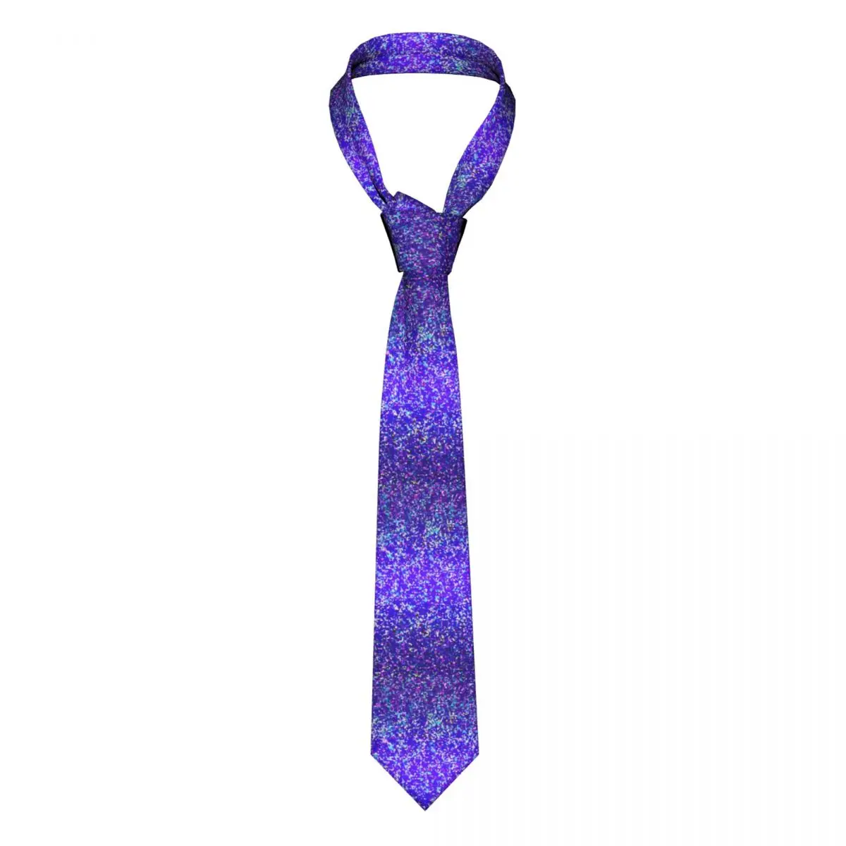 

Sequins Print Tie Glitter Graphic Purple Man Pattern Neck Ties Gift Shirt Wedding 8CM Cravat