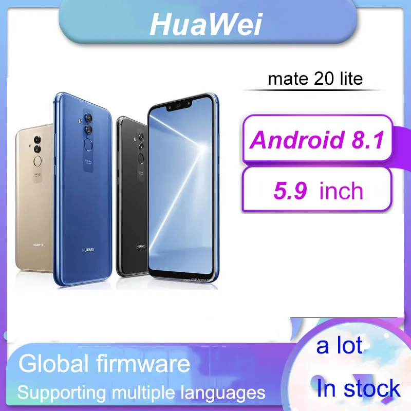 

smartphone Huawei Mate 20 Lite Mobile Phone 6.3" 2340x1080 Kirin 710 24.0MP 4GB RAM 64GB ROM Android 8.1 Fingerprint