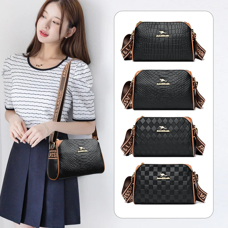 Женская маленькая сумка с широким плечевым ремнем2024Модная новая модная