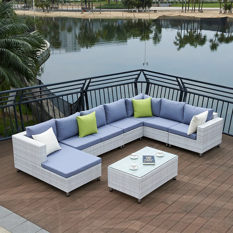 

Outdoor sofa outdoor imitation rattan leisure rattan sofa combination living room rattan chair rattan art rattan weaving villa g