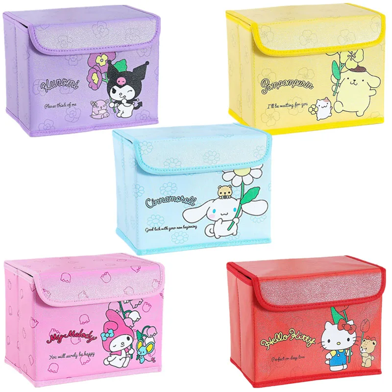 

Sanrioed Мультяшные Цветы Серия Cinnamoroll Kuromi почтовые котята моя мелодия аниме кавайная настольная Мелодия складные коробки для хранения