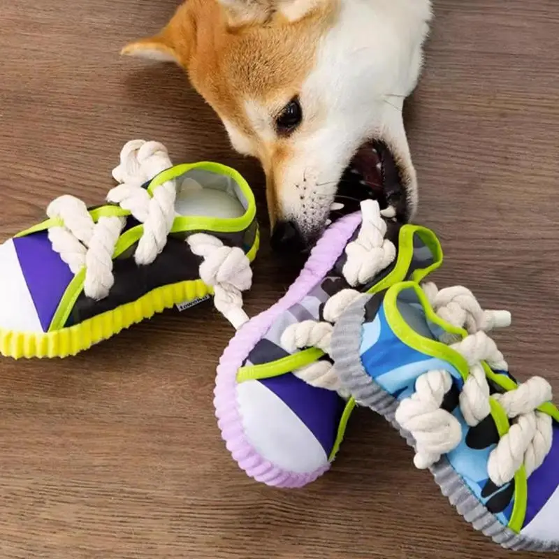 

Dog Toy Shoe Squeaky Chews Shoes Toys Sandal Dog Chew Toy Mini Sneakers Shoes For Puppy Dog Interactive Toys For Pets And Owners