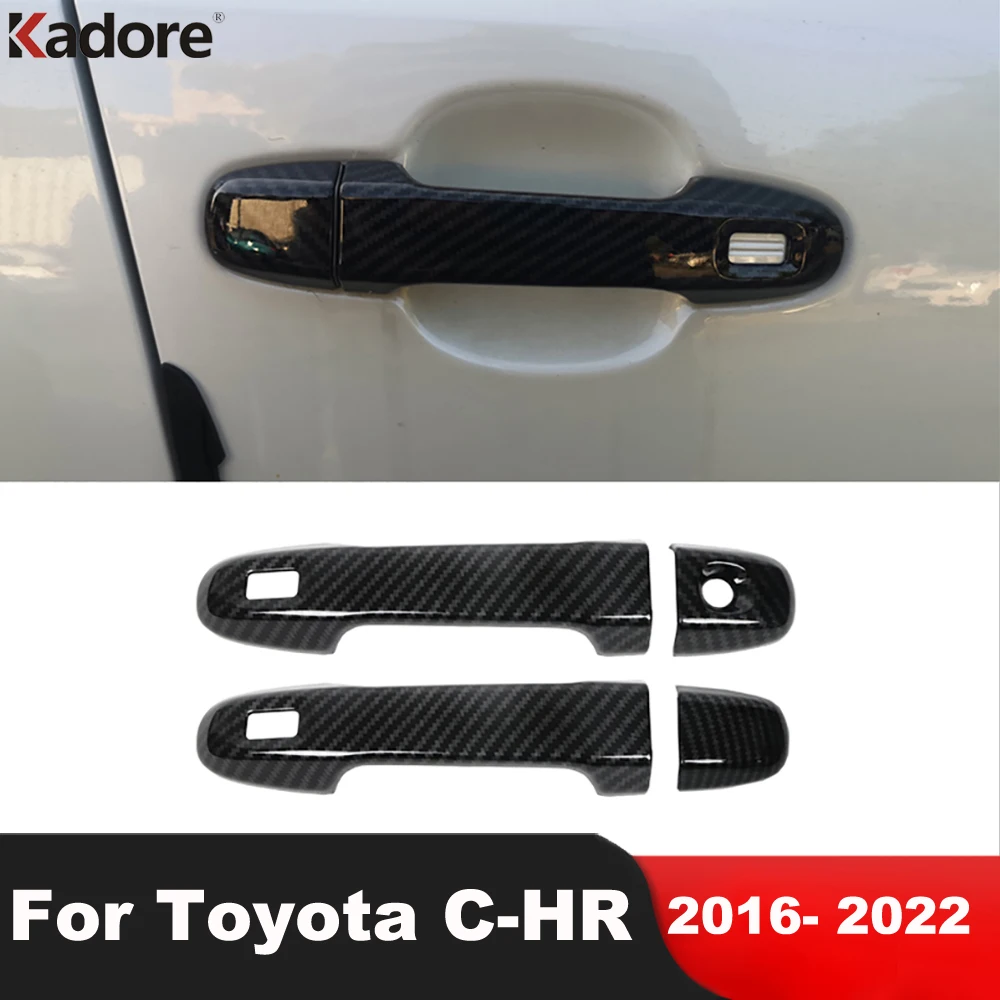Накладка на переднюю дверную ручку для Toyota C-HR CHR 2016 2017 2018 2019 2020 2021 карбоновые