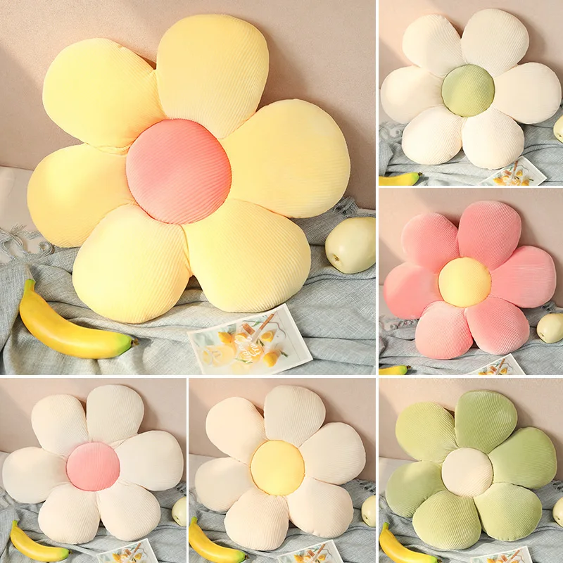 

Daisy Pillow Cute Ins Sofa Flower Throw Pillows Office Chair Cushion Bedroom Soft Elastic Floor Pad Living Room Decor Almohada쿠션