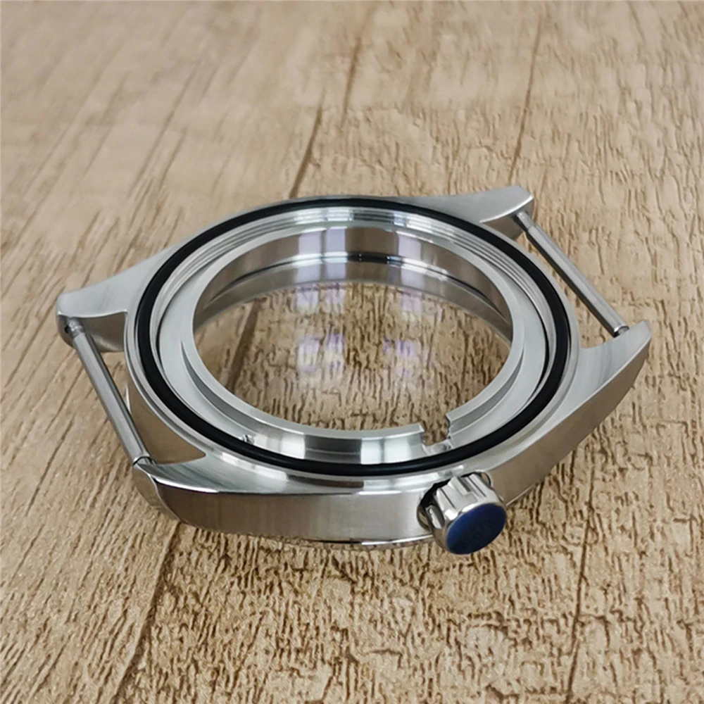 41mm 316L Stainless Steel Watch Case Fits 33.5mm Dial 3ATM Waterproof Mineral Mirror Case for NH35/NH36/4R/7S Movement