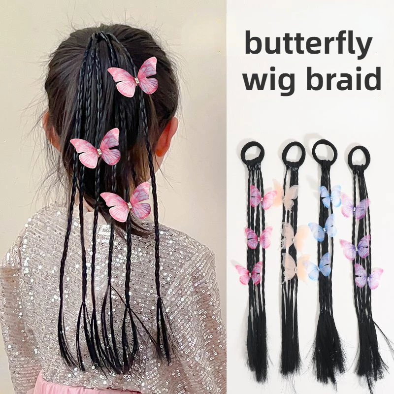 

Children's Wig Braid Hairband Baby Bow Knot Hair Accessories Girls' High Ponytail Kids Headbands Baby's Fried Dough Twists Braid