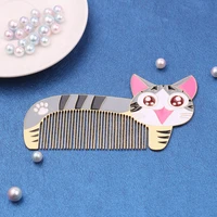 small pocket portable cartoon cat comb hair brush combs hair styling tools cute stainless steel comb mini anti static comb