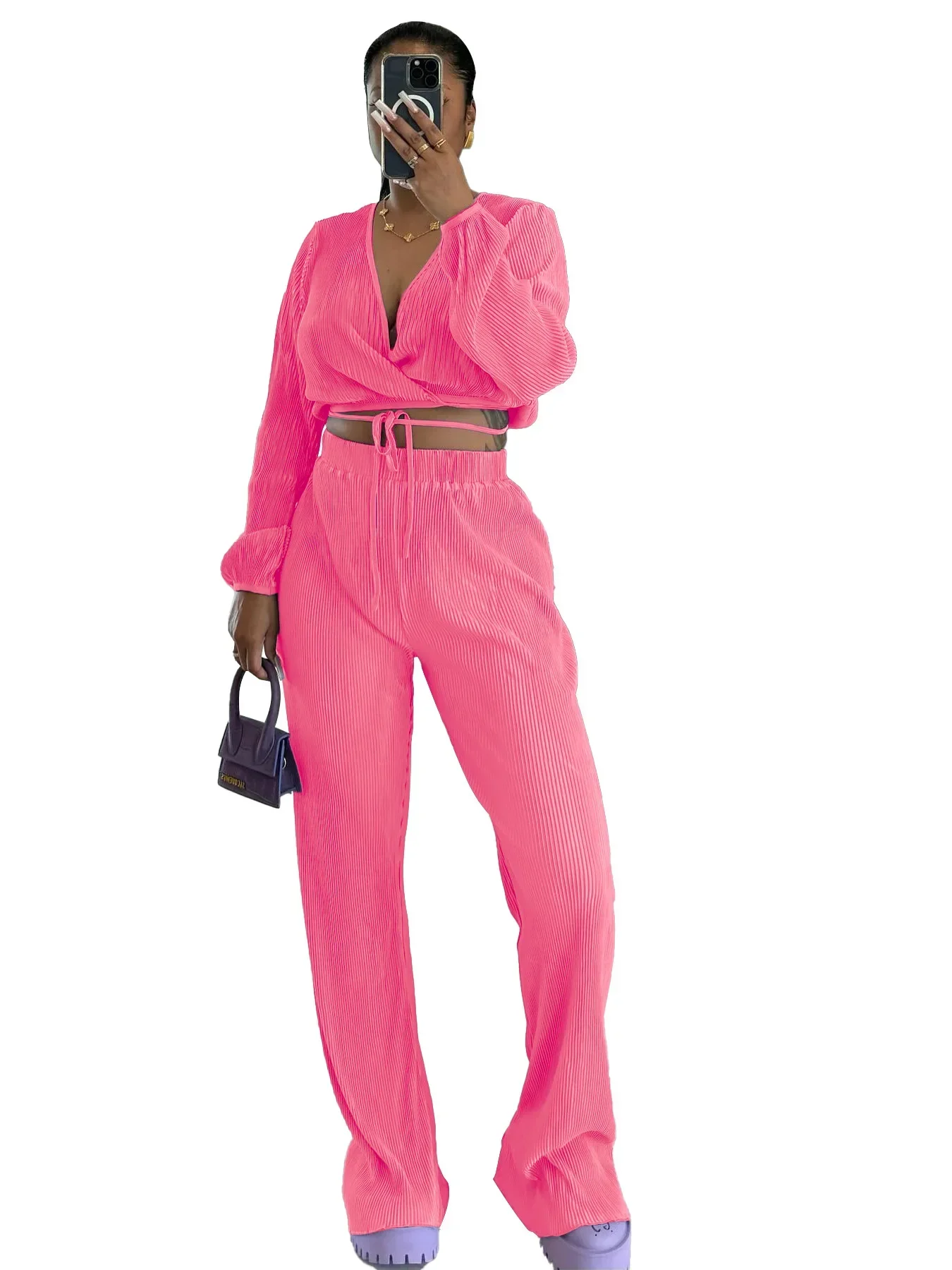 Женский весенне-осенний новый модный повседневный сексуальный плиссированный