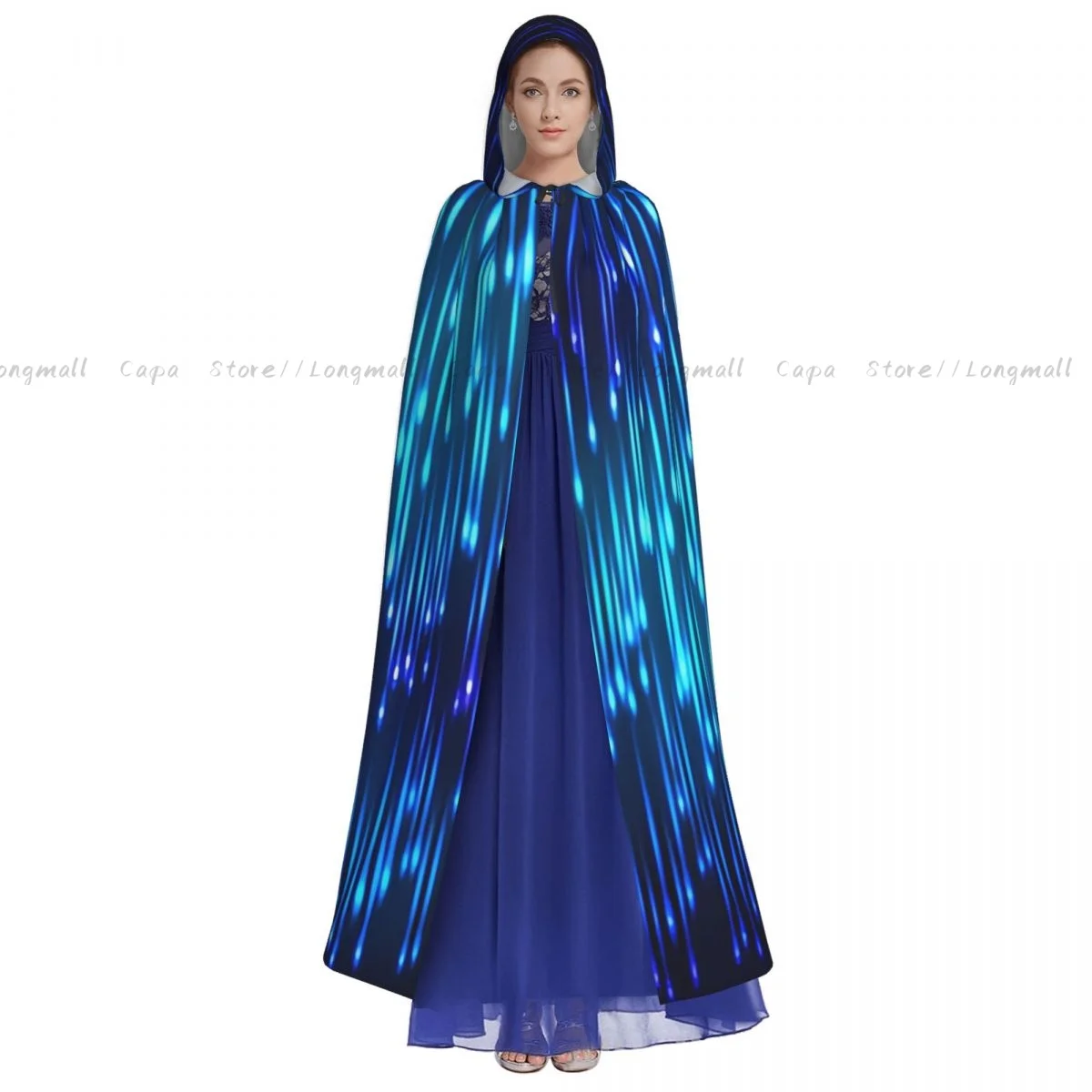 Взрослый Хэллоуин Абстрактный Космический Дождь На Синем Размытой Фон Плащ