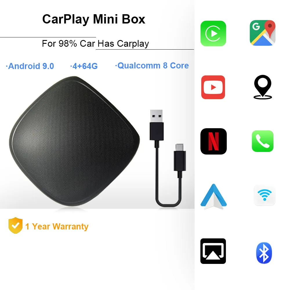 

Carplay Ai Box Applepie Wireless Car play For Chery Tiggo 8 Android Box Car Multimedia Player 4+64G For Volkswagen Kia Toyota
