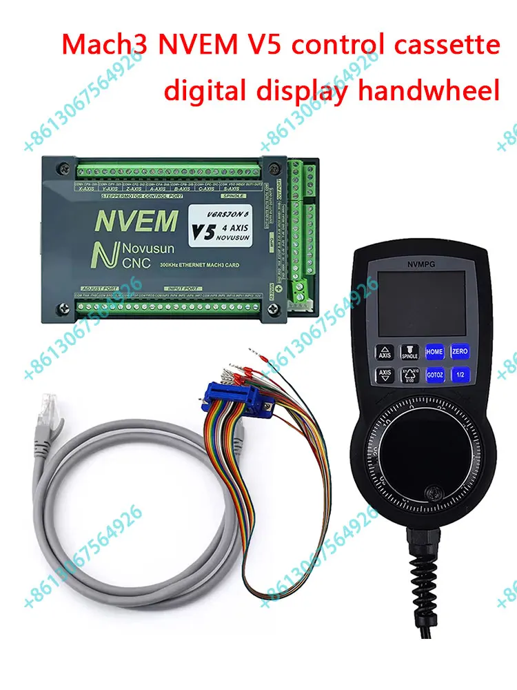 Фото Комплект контроллера NVEM V5 NC Mach3 Система управления движением 3/4/5/6-осевая карта управления и цифровой дисплей 6-осевой маховик дисплея №1
