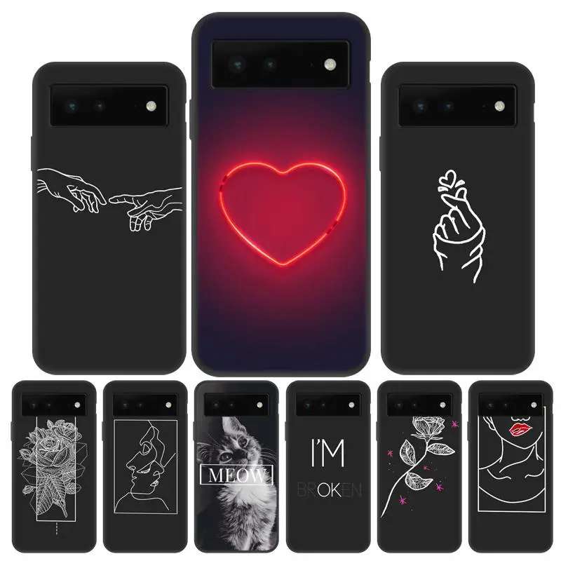 

Drawing Line Phone Case for Google Pixel 6 Case Cover for Google Pixel 5 4 3A XL Funda Shockproof Pixel 6Pro 5XL 4XL 3AXL Coque