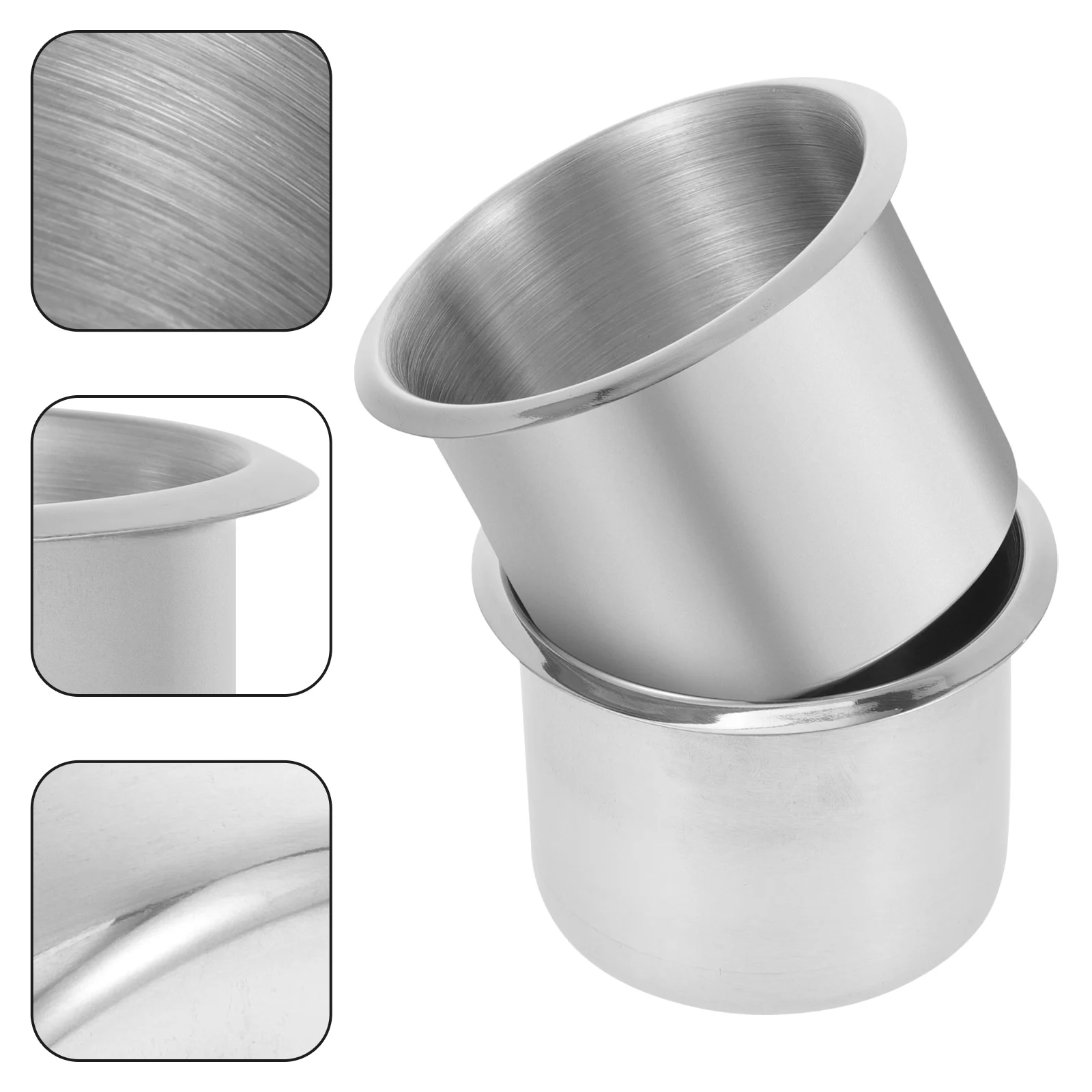 

4 Pcs Drink Cup Holder Cupholder for Car Drop Type Insert Tray Rack Stainless Steel Stand