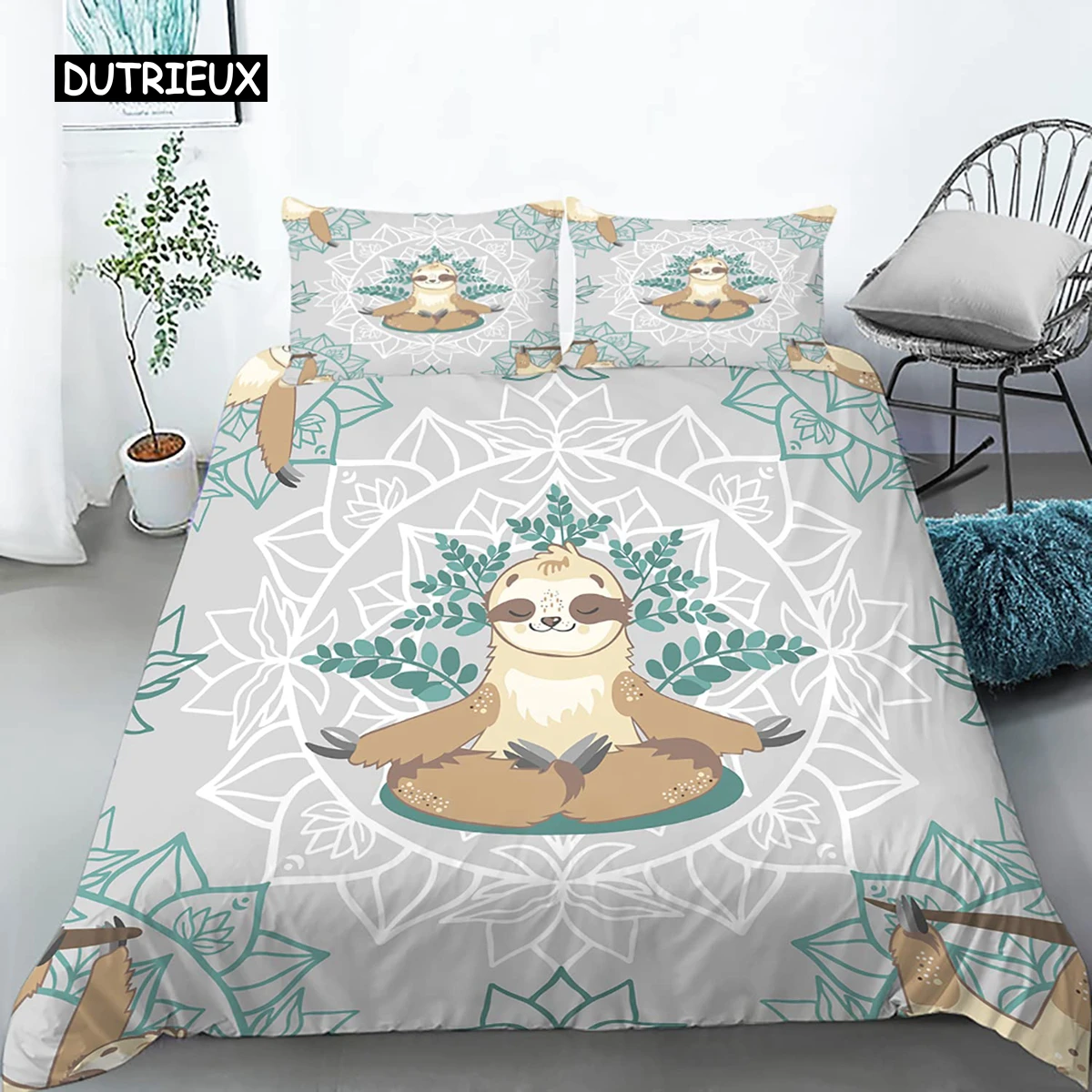 Ленивец комплект пододеяльника двойной размер мультяшный пододеяльник Комплект