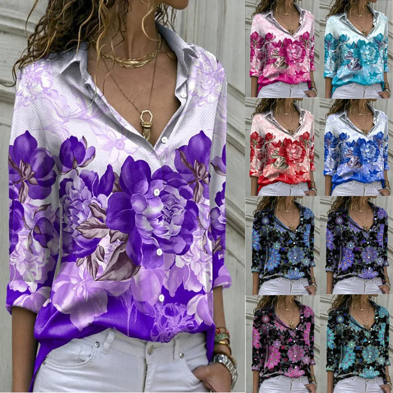 

Sexy Women Spring Autumn Button Ruffles Chiffon Tops Tees Plus Sizes Full Long Sleeve Casual Femme Blouse Shirt Befree Boho
