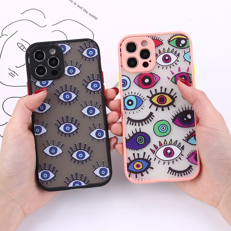 

Lucky Eye Blue Evil Eye Print Clear Phone Case for IPhone SE20 12 11 Pro XR X XS MAX 7 8 6Plus Soft Silicone Back Cover Bag