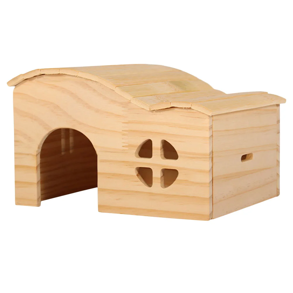

Hamster House Guinea Wood Cabin Hideouthide Decor Cage Rat Hiding Maze Habitats Accessories Habitat Toy Hideouts Wooden