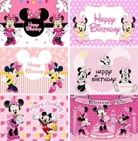 minnie mouse birthday backdrop cartoon party pink girl decoration kids baby shower newborn customize background photocall