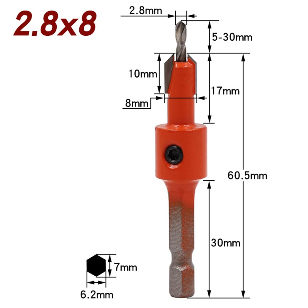 

Brand New Drill Bit Countersink Counterbore Drilling Durable Hex Shank Home Power Tools Replacement Salad Drill Step