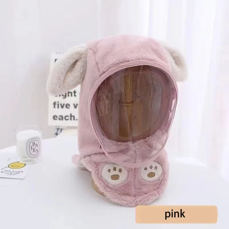 

Детская ветрозащитная маска, интегрированная шапка, милые кроличьи уши, бархатная шапка для сохранения тепла, зимняя шапка для детей, аксессуары для мотоциклов