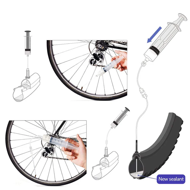 Герметик для бескамерных шин горных и шоссейных велосипедов совместимый с