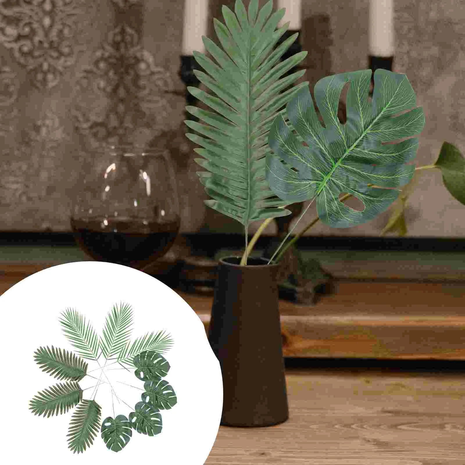 

14Pcs Decorative Fake Leaves Simulation Green Leaf Artificial Green Leaf Home Decoration