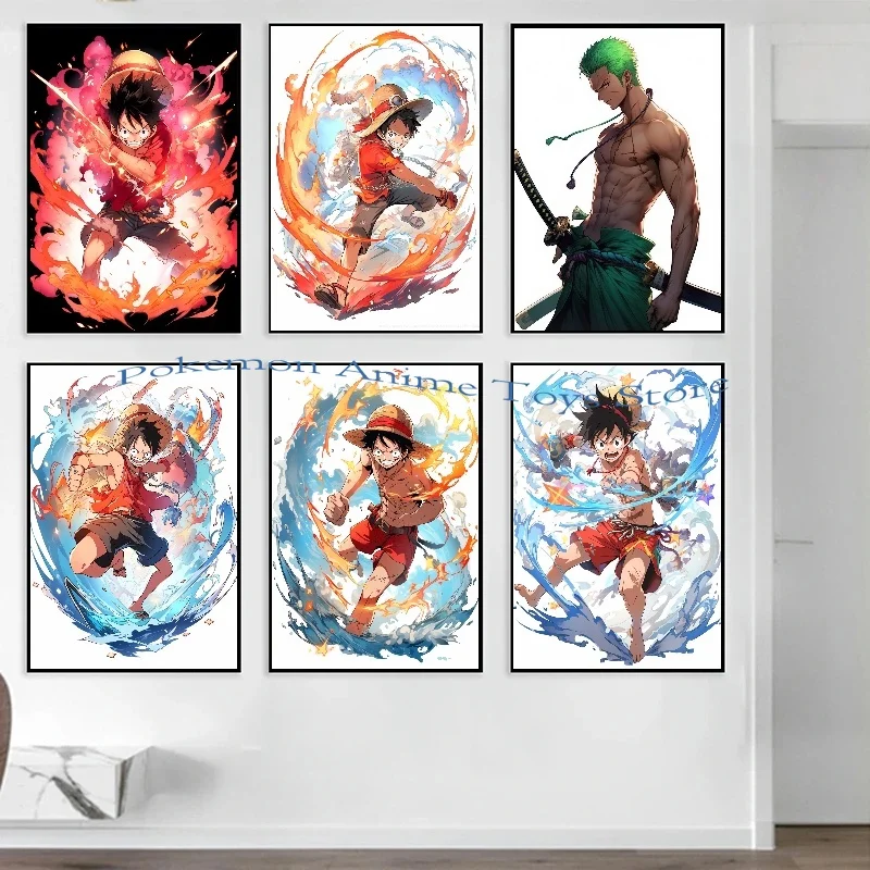 Эстетический цельный Аниме Обезьяна д Луффи холст плакат современное искусство