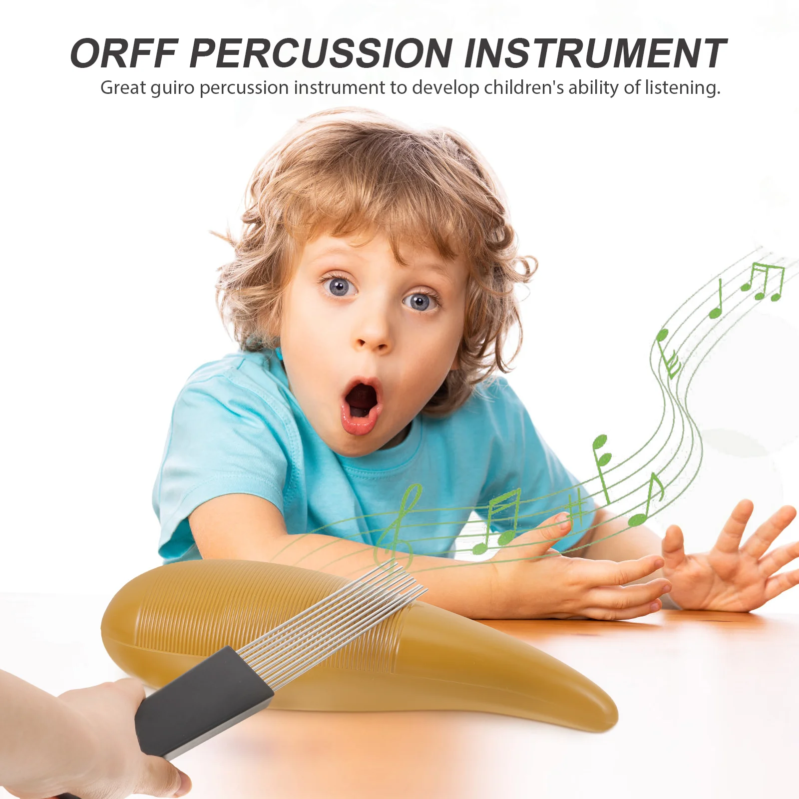 1 Set Excellent Portable Guiro Music Percussion Instrument for Beginner Children enlarge
