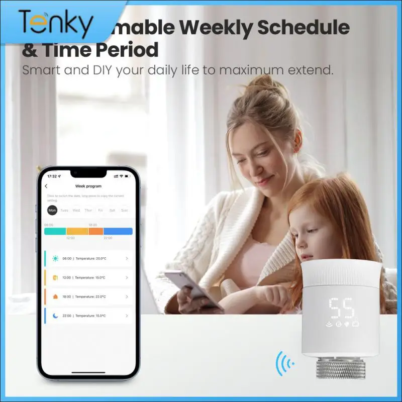 Tuya Smart TRV Приводной клапан радиатора Умный программируемый термостат