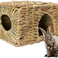 guinea pigs small animals foldable toy hut natural grass handmade straw house for rabbitschinchillahamsterhedgehog