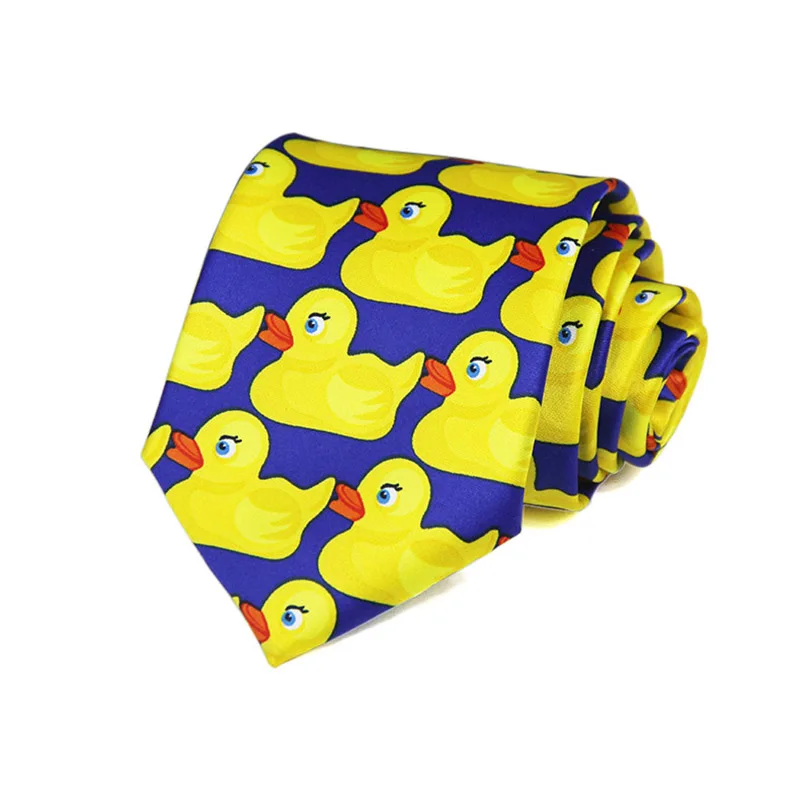 Yellow Rubber Duck Tie For Men 8CM Fashion Necktie Hot TV Show How I Met Your Mother Cosplay Party Neckwear Wedding Accessories