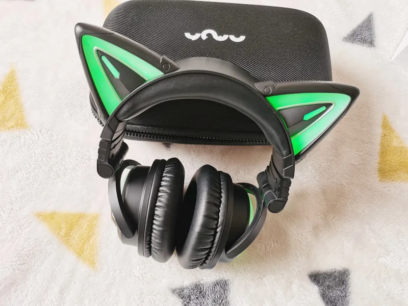

Original YOWU 3S Cat ears black Wireless bluetooth headset 12 colors RBG light Comics game headphone support APP