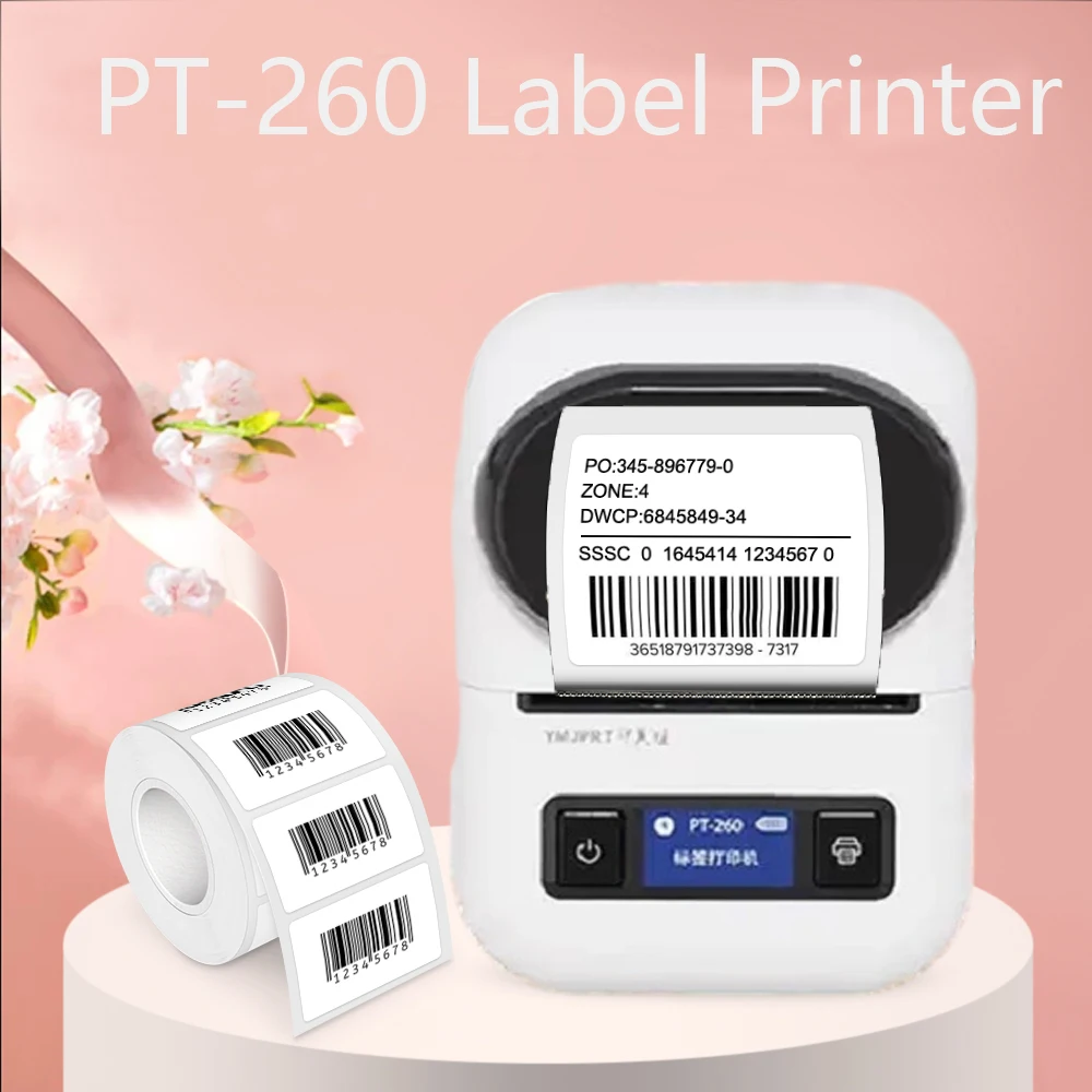

Free Sticker PT-260 Label Printer Portable Pocket Thermal Bluetooth Mobile Printer Label Maker Labeling Price All-In-One Maker