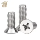 Винты Phillips из нержавеющей стали с плоской головкой и потайной головкой, 2050 шт., M1-M6 DIN965 GB819 304