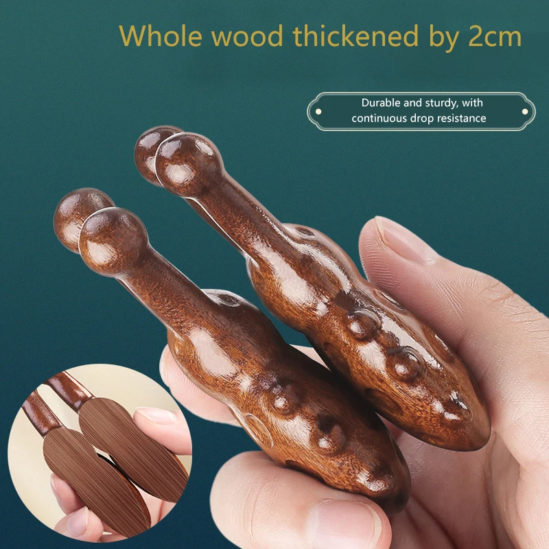 Массажная расческа в форме жука из сандалового дерева с картой Acupoint утолщенная