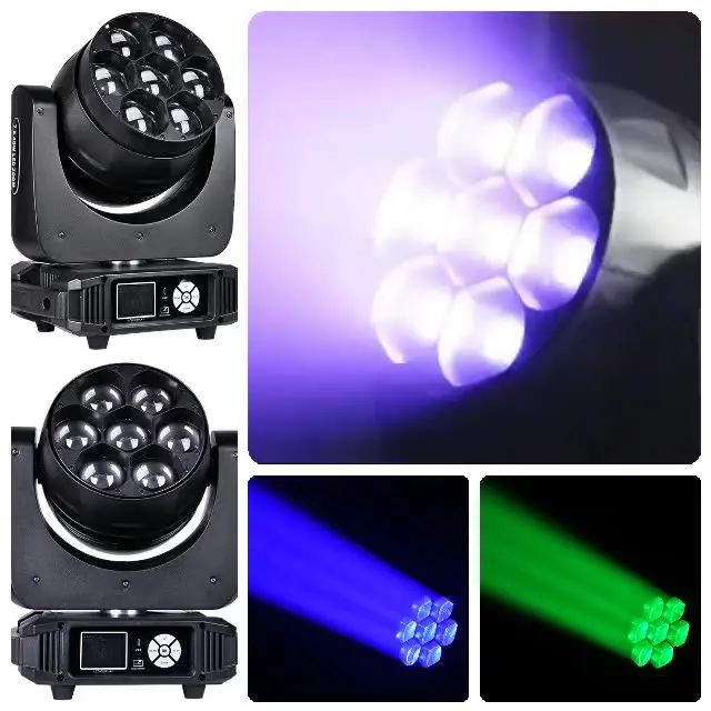

Disco Lighting Party equipment 7*40W RGBW 4in1 wash zoom led moving head stage light for concert disco nightclub