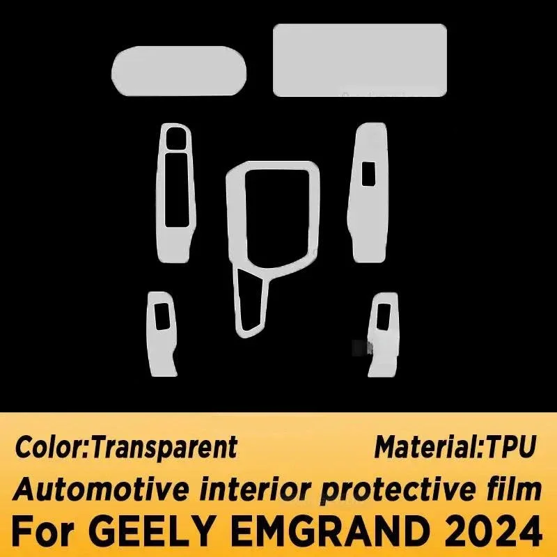 

Для GEELY EMGRAND 2024, панель коробки передач, навигационный экран, автомобильный интерьер, защитная пленка из ТПУ, наклейка против царапин