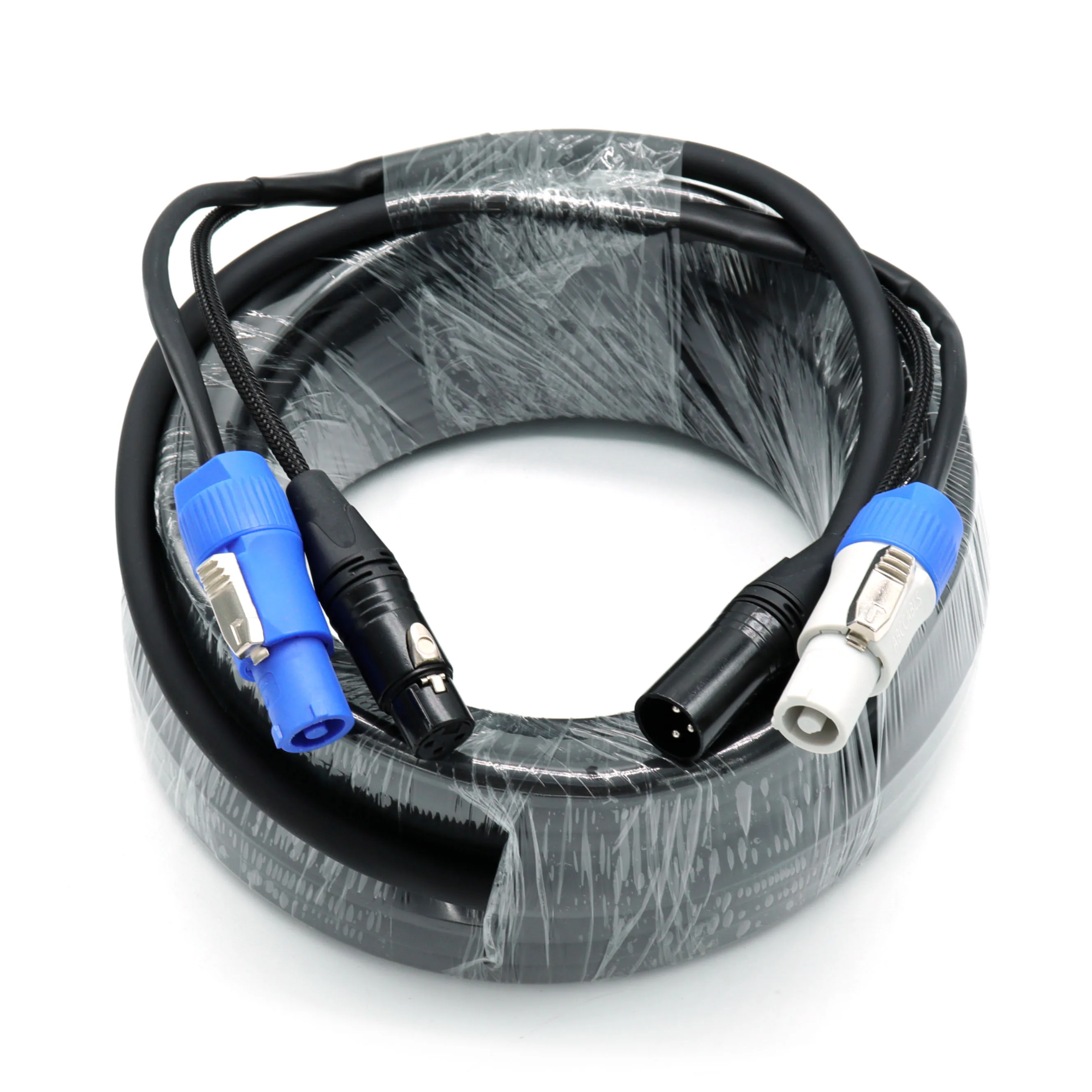 XC-PWC14-DMX10 PowerCon Blue-M к Grey-M + DMX-3 XLR-M XLR-F