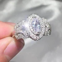 new style exquisite fashion micro inlaid full zircon bridal rings for women romantic love engagement wedding jewelry