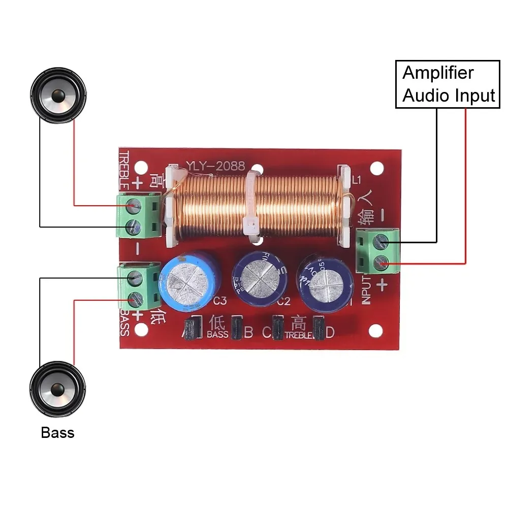 Регулируемые 2-полосные фильтры для звуковой колонки 400 Вт