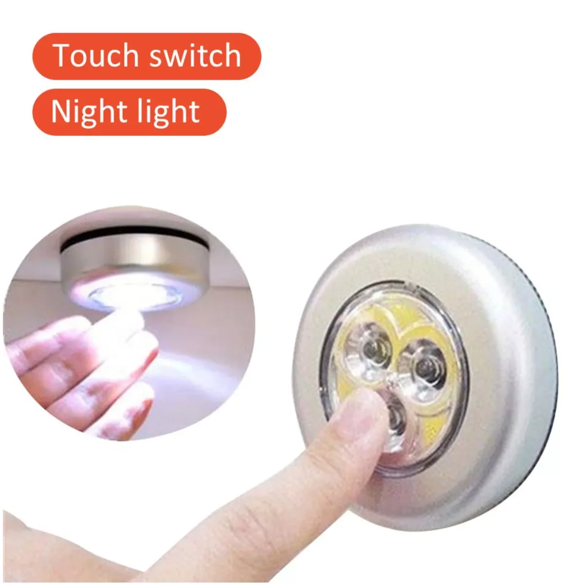 

Wireless Round Motion Sensor LED Night Light Battery Powered Cabinet Night Lamp Bedside Lights For Bedroom Home Closet Lighting