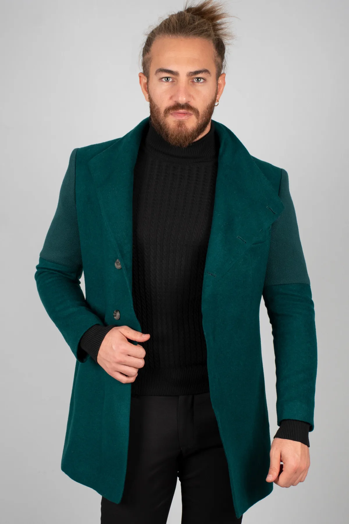 DeepSEA double breasted collar Slim Fit cachet coat 2002147